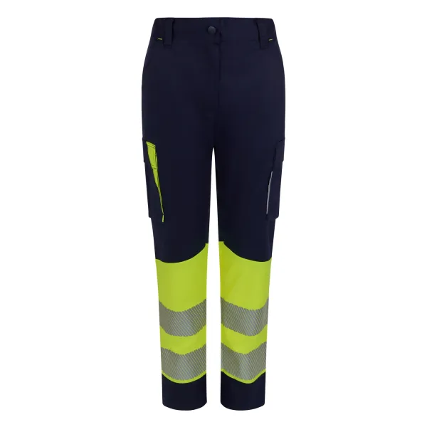 Pantalón stretch reciclado bicolor cinta segmentada mujer - 303032SW