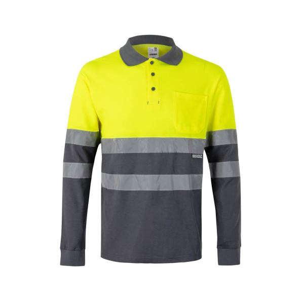 Polo algodón bicolor manga larga - 305515