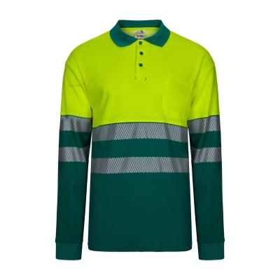 Polo algodón bicolor manga larga cinta segmentada - 305525