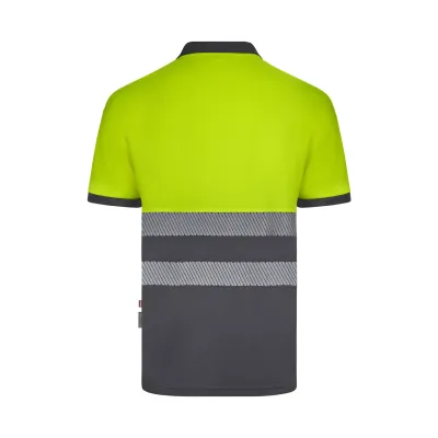 Polo poliéster reciclado bicolor manga corta cinta segmentada - 305533