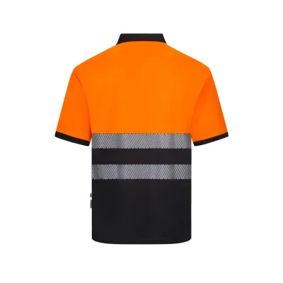 Polo poliéster reciclado bicolor manga corta cinta segmentada - 305533