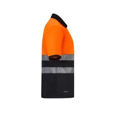 Polo poliéster reciclado bicolor manga corta cinta segmentada - 305533