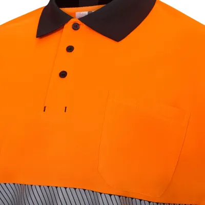 Polo poliéster reciclado bicolor manga corta cinta segmentada - 305533