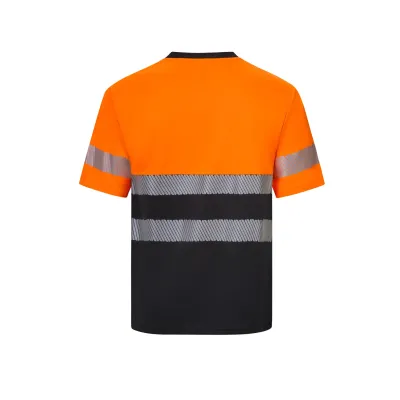 Camiseta poliéster reciclado bicolor manga corta cinta segmentada - 305633