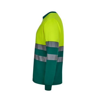 Camiseta poliéster reciclado bicolor manga larga cinta segmentada - 305635