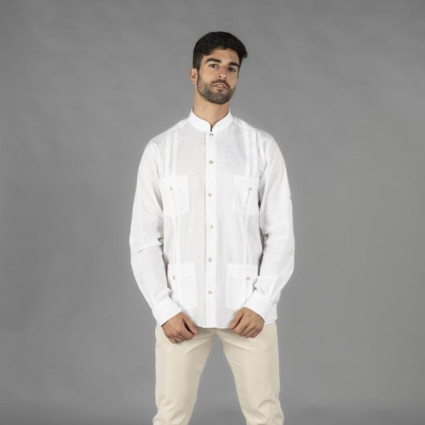 GUAYABERA HOMBRE CUELLO MAO BORNEO