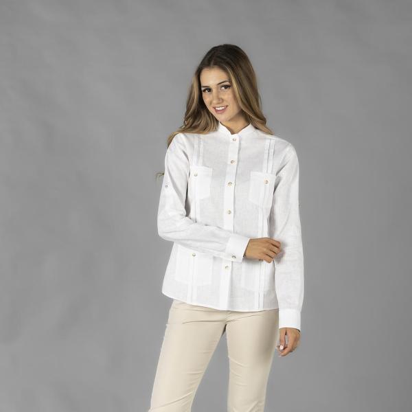 GUAYABERA MUJER CUELLO MAO ISABELA