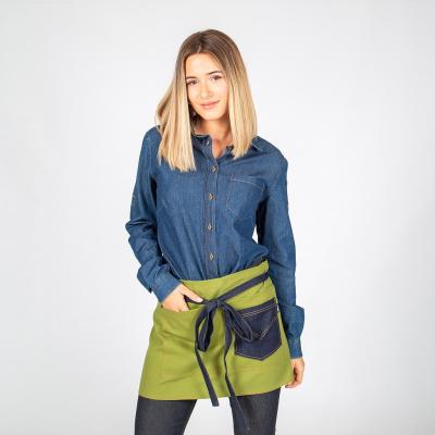 DELANTAL CORTO LAVADO SARGA COMBI TEJANO AÑIL 40X69 CM "RED LINE"