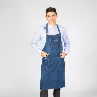 DELANTAL CON PETO LAVADO TEJANO AÑIL 90X75 CM "RED LINE"