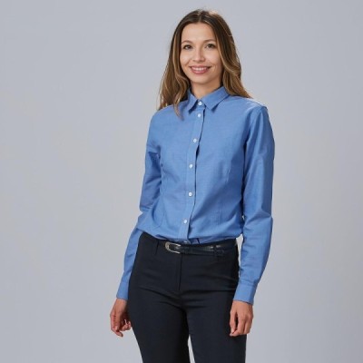 CAMISA MUJER M/L OXFORD "RED LINE"