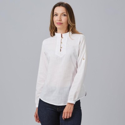 CAMISA MUJER FALSO LINO FLORA