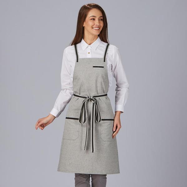 DELANTAL PETO CINTA RAYAS 88X74 CM