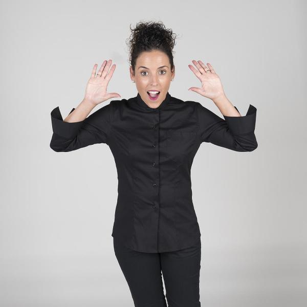 BLUSA MUJER C/MAO MANGA 3/4 ALGODON ELASTICO