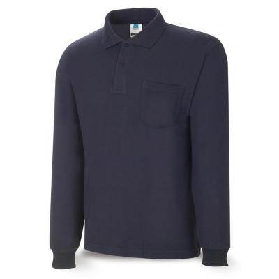 Polo BAIC azul marino 100% algodón. 200 gr. anga larga