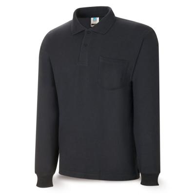 Polo BAIC negro 100% algodón. 200 gr. anga larga