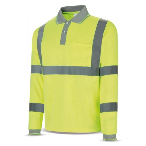 Polo Alta visibilidad doble capa poliéster/algodón amarillo 200 gr.