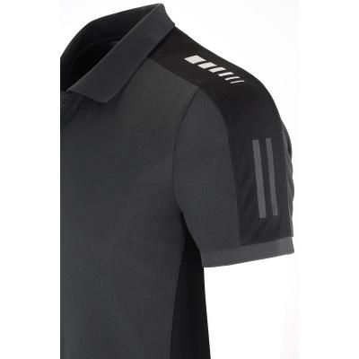 Polo "TÉCNICO" gris costado negro poliéster 150 gr.