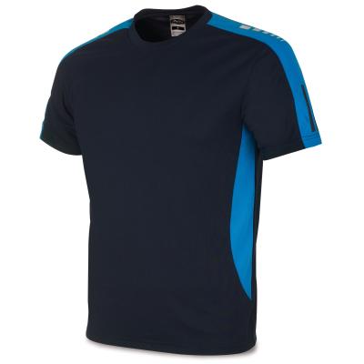 Camiseta "TÉCNICA" azul marino costado azulina poliéster 150 gr.