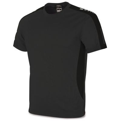 Camiseta "TÉCNICA" gris costado negro poliéster 150 gr.