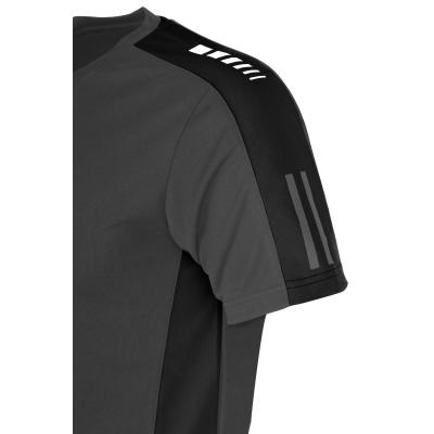 Camiseta "TÉCNICA" gris costado negro poliéster 150 gr.