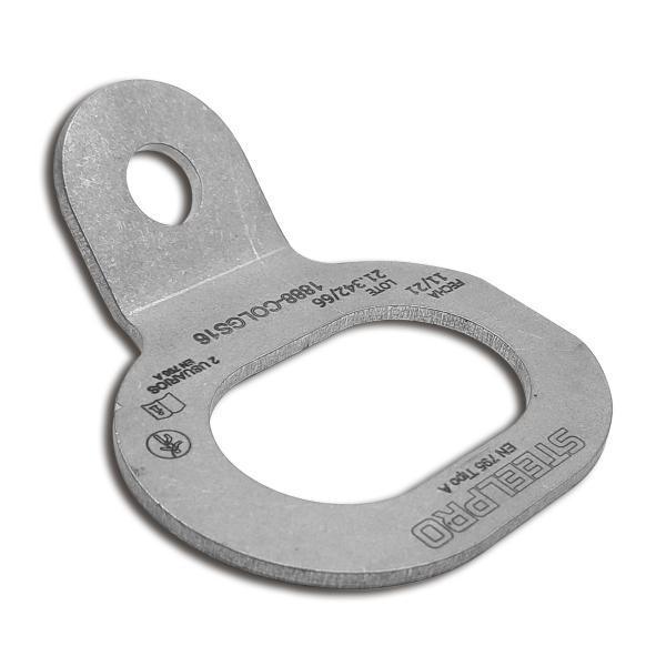 Dispositivo de anclaje para arnés o línea de vida en acero inoxidable 304. COG.16