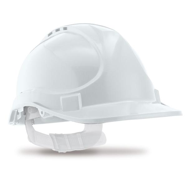 od. "TRIKE". Casco de protección cierre de cinta. Color Blanco.