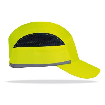 od. “BUPER PRO”. Gorra de protección anti golpes con rejillas de ventilación lateral. Color Amarillo Alta Visibilidad con bandas