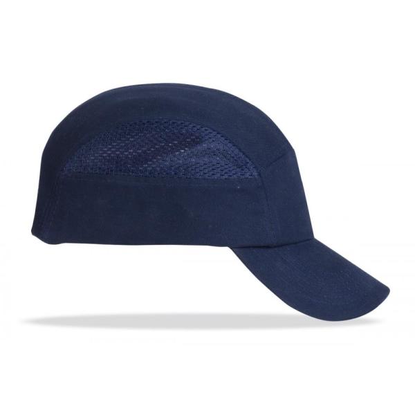 od. “BUPER PRO”. Gorra de protección anti golpes con rejillas de ventilación lateral. Color Azul arino.