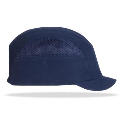 od. “BUPER PRO”. Gorra de protección anti golpes con rejillas de ventilación lateral. Color Azul arino visera corta (3 centímetr