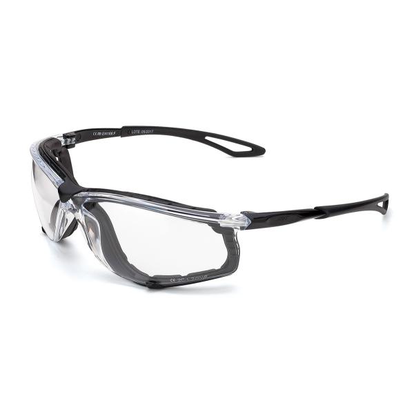od. "XENON". Gafa de ocular incoloro, patillas flexibles, foam interior en EVA (desmontable).