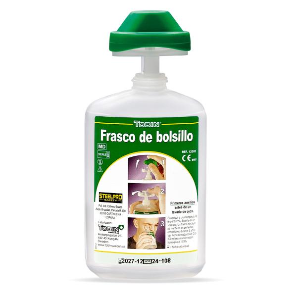 Frasco lavaojos de bolsillo de 200 ml. Tobin Eyewash.