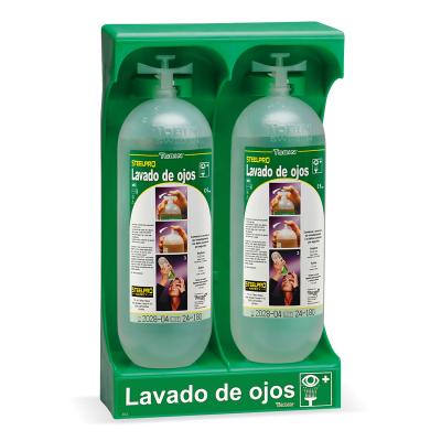 Estación dos botellas de un litro. Tobin Eyewash.