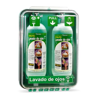 Estación dos botellas de un litro. Tobin Eyewash.