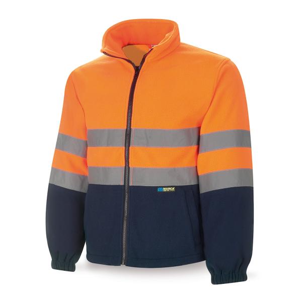 Chaqueta Polar Alta visibilidad naranja/azul marino 280 gr.