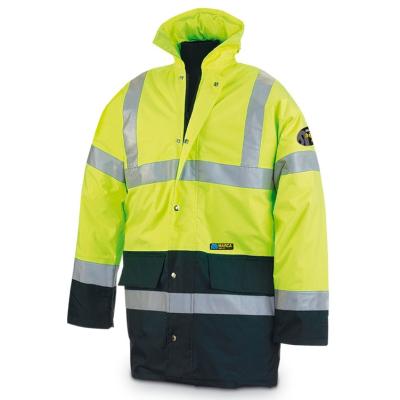 Parka Alta visibilidad. Amarillo/azul marino 320 gr.