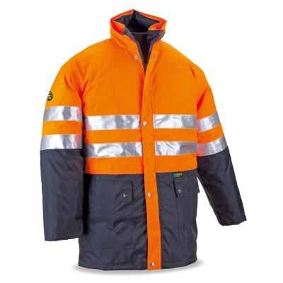 Parka Alta visibilidad. Triple uso naranja/azul marino 560 gr.