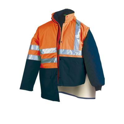 Parka Alta visibilidad. Triple uso naranja/azul marino 560 gr.