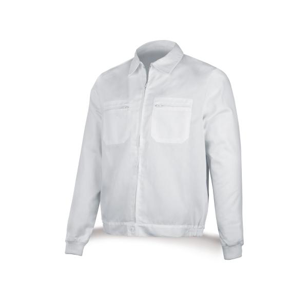 Chaqueta blanca poliéster/algodón 200 g. 48