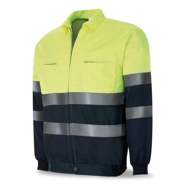 Chaqueta bicolor de alta visibilidad poliéster/algodón 430 g. acolchada 48