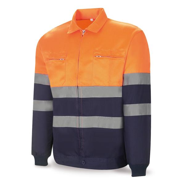 Chaqueta bicolor de alta visibilidad poliéster/algodón 200 g. 48