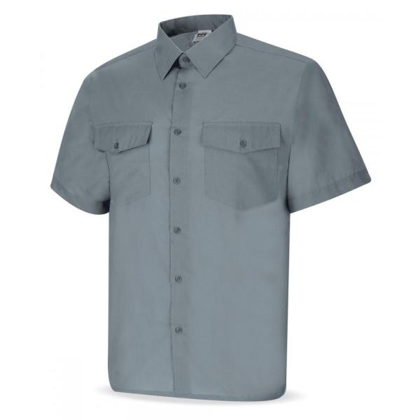 Camisa gris poliéster/algodón 95 gr. anga corta 3738
