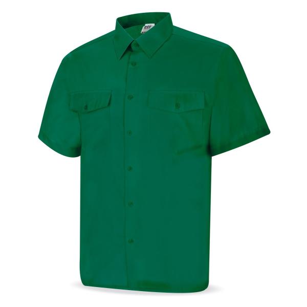 Camisa verde poliéster/algodón 95 gr. anga corta 4142