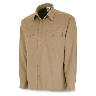 Camisa beige poliéster/algodón 95 gr. anga larga 3738