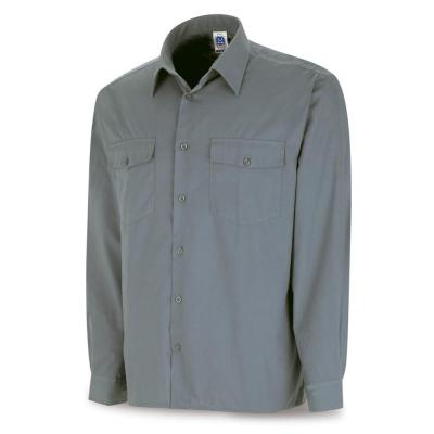 Camisa gris poliéster/algodón 95 gr. anga larga 3738