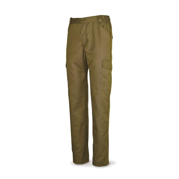 Pantalón beige poliéster/algodón 200 g. ultibolsillos. 38