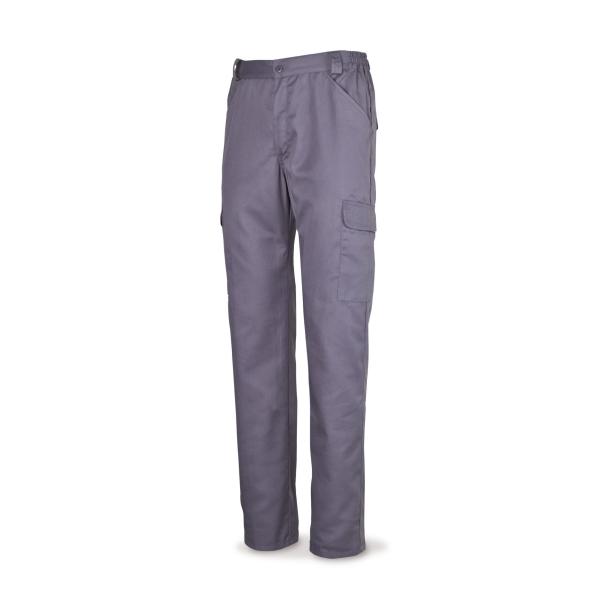 Pantalón gris poliéster/algodón 200 g. ultibolsillos. 38