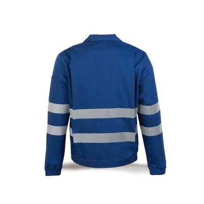 Chaqueta azulina algodón con bandas reflectantes 245 g. 48
