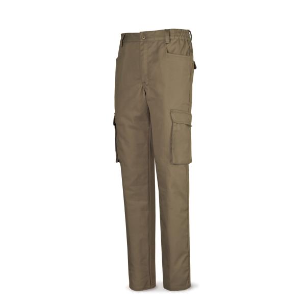 Pantalón beige poliester/algodón de 245 g. ultibolsillo 36