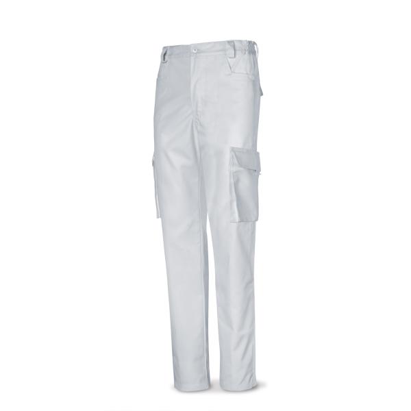 Pantalón blanco poliester/algodón de 245 g. ultibolsillo 36