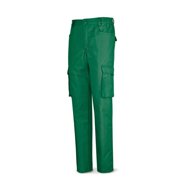 Pantalón verde poliester/algodón de 245 g. ultibolsillo 36